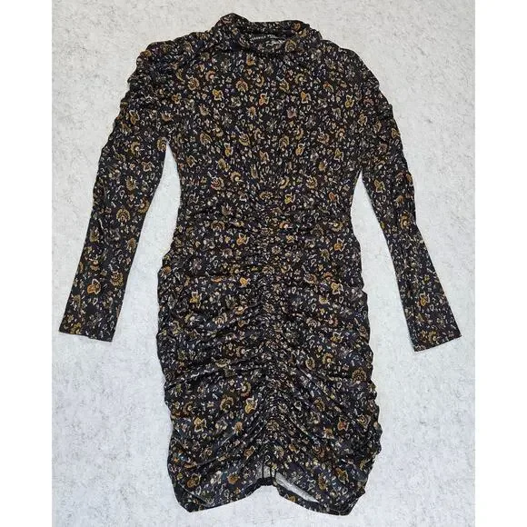 Veronica Beard Greta Dress, Ruched Bottom, Sexy, Black -Multi Color Sz L - Picture 13 of 15